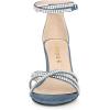 imageAllegra K Womens Rhinestones Strappy Chunky Heel SandalsHaze Blue