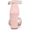 imageAllegra K Womens Rhinestones Strappy Chunky Heel SandalsPink