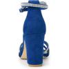 imageAllegra K Womens Rhinestones Strappy Chunky Heel SandalsRoyal Blue