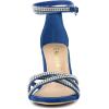 imageAllegra K Womens Rhinestones Strappy Chunky Heel SandalsRoyal Blue