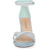 imageAllegra K Womens Rhinestones Strappy Chunky Heel SandalsSkyblue