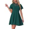 imageAllegra K Gothic Dress for Womens Lace Mesh Mock Neck Cocktail Party Vintage Homecoming DressesDark Green