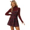 imageAllegra K Womens Checks Adjustable Strap Christmas Pinafore Overall Dress Suspender SkirtRed Blue