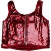 imageAllegra K Womens Metallic Sequin Crop Top Sparkle Glitter Sleeveless Party Club Tank TopWine Red