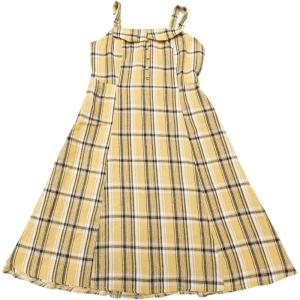 imageAllegra K Womens Christmas Plaid Dress Vintage Sleeveless Tie Waist ALine Pinafore Overall DressesYellow