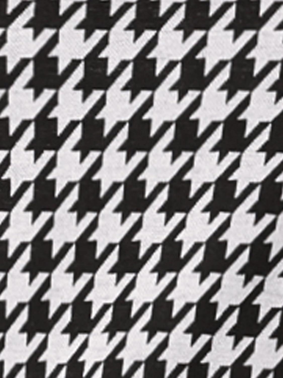 imageAllegra K Houndstooth Tops for Womens 1950s Vintage Bishop Sleeve Square Neck BlouseBlack White