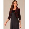 imageAllegra K 34 Sleeve Velvet Shrug for Womens Open Front Bolero Cropped Cardigan TopBurgundy