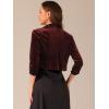 imageAllegra K 34 Sleeve Velvet Shrug for Womens Open Front Bolero Cropped Cardigan TopBurgundy