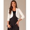 imageAllegra K 34 Sleeve Velvet Shrug for Womens Open Front Bolero Cropped Cardigan TopWhite