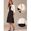 imageAllegra K 34 Sleeve Velvet Shrug for Womens Open Front Bolero Cropped Cardigan TopWhite