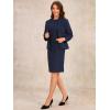 imageAllegra K Business Dress Suit Sets for Womens 2 Piece Sleeveless Dress and Notched Lapel BlazerDark Blue