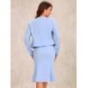 imageAllegra K Dress Suit Sets for Womens 2 Piece Work Sleeveless Dresses and Crop BlazerLight Blue