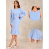 imageAllegra K Dress Suit Sets for Womens 2 Piece Work Sleeveless Dresses and Crop BlazerLight Blue