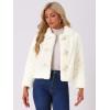 imageAllegra K Faux Fur Coats for Womens Fluffy Collar Cropped Winter Warm Outwear Casual JacketWhite