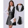 imageAllegra K Faux Leather Dress for Womens Pinafore Button Down V Neck Sleeveless Mini Overall DressesBlack