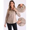 imageAllegra K Faux Suede Shirt for Womens Stretch Dressy Casual Button Down Long Sleeve Shirt 2024 Fall ClothesBeige