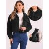 imageAllegra K Fuzzy Fleece Jacket for Womens Casual Faux Fur Button Winter Outerwear Short CoatBlack