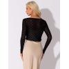 imageAllegra K Lightweight Bolero Shrug for Womens Sheer Textured Crop ShrugBlack