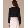 imageAllegra K Long Sleeve Crop Cardigan for Womens Contrast Trim Collar Bolero Casual Work TopsBlack