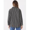 imageAllegra K Plaid Jacket for Womens Tweed Long Sleeve Button Down Loose Winter Shacket JacketBlack