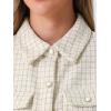 imageAllegra K Plaid Jacket for Womens Tweed Long Sleeve Button Down Loose Winter Shacket JacketWhite