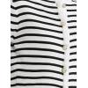 imageAllegra K Striped Cardigan Sweater for Womens Long Sleeve Button Down Crewneck Trendy Knit CardigansWhite Black