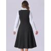 imageAllegra K Vintage Pinafore Dress for Womens Lace Trim Button Overalls Midi Dress with PocketsBlack