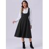 imageAllegra K Vintage Pinafore Dress for Womens Lace Trim Button Overalls Midi Dress with PocketsBlack