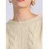 imageAllegra K Womens Long Sleeve Pullover Tops Cable Knit Crew Neck SweaterBeige