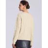 imageAllegra K Womens Long Sleeve Pullover Tops Cable Knit Crew Neck SweaterBeige