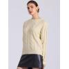 imageAllegra K Womens Long Sleeve Pullover Tops Cable Knit Crew Neck SweaterBeige