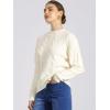 imageAllegra K Womens Long Sleeve Pullover Tops Cable Knit Crew Neck SweaterWhite