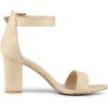 imageAllegra K Womens Open Toe High Chunky Heel Buckle Ankle Strap SandalsBeige