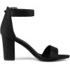 imageAllegra K Womens Open Toe High Chunky Heel Buckle Ankle Strap SandalsBlack