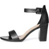 imageAllegra K Womens Open Toe High Chunky Heel Buckle Ankle Strap SandalsBlackpu