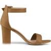 imageAllegra K Womens Open Toe High Chunky Heel Buckle Ankle Strap SandalsBrown