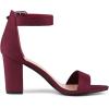 imageAllegra K Womens Open Toe High Chunky Heel Buckle Ankle Strap SandalsBurgundy