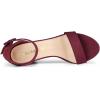 imageAllegra K Womens Open Toe High Chunky Heel Buckle Ankle Strap SandalsBurgundy