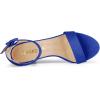 imageAllegra K Womens Open Toe High Chunky Heel Buckle Ankle Strap SandalsDark Blue