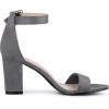 imageAllegra K Womens Open Toe High Chunky Heel Buckle Ankle Strap SandalsDeep Grey