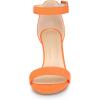 imageAllegra K Womens Open Toe High Chunky Heel Buckle Ankle Strap SandalsFluorescent Orange