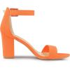 imageAllegra K Womens Open Toe High Chunky Heel Buckle Ankle Strap SandalsFluorescent Orange