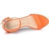 imageAllegra K Womens Open Toe High Chunky Heel Buckle Ankle Strap SandalsFluorescent Orange