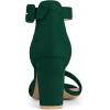 imageAllegra K Womens Open Toe High Chunky Heel Buckle Ankle Strap SandalsGreen