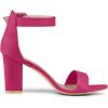 imageAllegra K Womens Open Toe High Chunky Heel Buckle Ankle Strap SandalsHot Pink