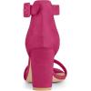 imageAllegra K Womens Open Toe High Chunky Heel Buckle Ankle Strap SandalsHot Pink