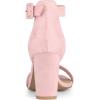 imageAllegra K Womens Open Toe High Chunky Heel Buckle Ankle Strap SandalsLight Pink