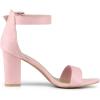 imageAllegra K Womens Open Toe High Chunky Heel Buckle Ankle Strap SandalsLight Pink