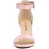 imageAllegra K Womens Open Toe High Chunky Heel Buckle Ankle Strap SandalsLight Pink