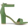 imageAllegra K Womens Open Toe High Chunky Heel Buckle Ankle Strap SandalsOlive Green